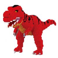 Dinosaurie stavebnice - Červený s čiernymi pruhmi