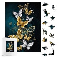 Klasické drevené puzzle - Motýle, A5