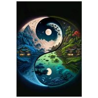 Diamantové maľovanie s okrúhlymi diamantmi - Yin Yang 1, 40 x 50