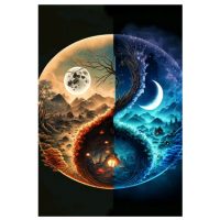 Diamantové maľovanie s diamantmi v tvare štvorca - Yin Yang 3, 40 x 50