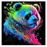 Diamantové maľovanie s diamantmi v tvare štvorca - Panda, 40 x 40