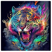 Diamantové maľovanie s okrúhlymi diamantmi - Tiger, 40 x 40