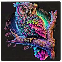 Diamantové maľovanie s diamantmi v tvare štvorca - Sova, 40 x 40