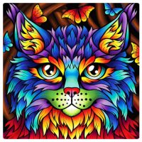 Diamantové maľovanie s diamantmi v tvare štvorca - Mačka 426, 30 x 30