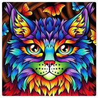 Diamantové maľovanie s diamantmi v tvare štvorca - Mačka 426, 40 x 40