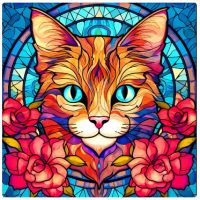 Diamantové maľovanie s okrúhlymi diamantmi - Mačka 427, 30 x 30
