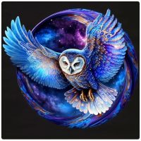 Diamantové maľovanie s okrúhlymi diamantmi - Sova 2, 30 x 30