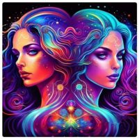 Diamantové maľovanie s diamantmi v tvare štvorca - Znamenie zverokruhu, blíženci 40 x 40