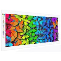 Diamantové maľovanie s guľatými diamantmi - Dúhový motýle, 33 x 66