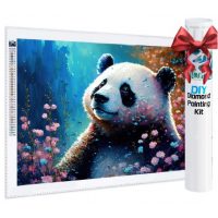 Diamantové maľovanie s okrúhlymi diamantmi - Panda, 50 x 70