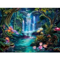 Diamantové maľovanie s diamantmi v tvare štvorca - Rozprávkový les, 30 x 40