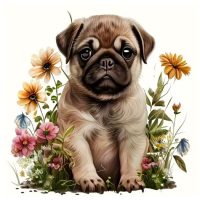 Diamantové maľovanie s okrúhlymi diamantmi - Pes 2257, 40 x 40