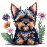 Diamantové maľovanie s diamantmi v tvare štvorca - Pes 2258, 40 x 40