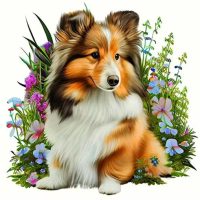 Diamantové maľovanie s okrúhlymi diamantmi - Pes 2268, 40 x 40