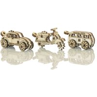 WOODEN CITY 3D puzzle mini sada Widgets - Historické vozidlá, 35 dielikov