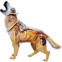 WOODEN TOY WCK 3D puzzle - Vlk, farebný