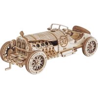 ROBOTIME Rokr 3D dřevěné puzzle - Vůz Grand Prix, 220 dílků Tento 3D dřevěný model vozu Grand Prix ROKR ve zmenšeném měřítku kopíruje průkopnický sportovní vůz z roku 1910, super cool a ikonický model auta, který lidé milují, patří do řady ROBOTIME ROKR