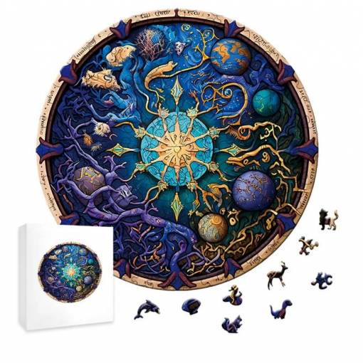 Foto - Okrúhle drevené puzzle - Yin Yang, A4