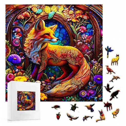 Foto - Klasické drevené puzzle - Líška, A3