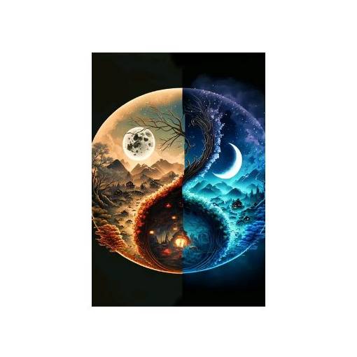 Foto - Diamantové maľovanie s okrúhlymi diamantmi - Yin Yang 3, 40 x 50