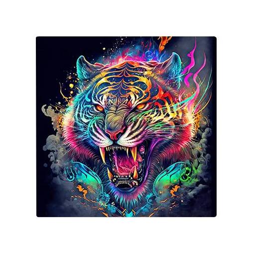 Foto - Diamantové maľovanie s okrúhlymi diamantmi - Tiger, 40 x 40