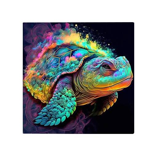 Foto - Diamantové maľovanie s okrúhlymi diamantmi - Korytnačka, 40 x 40