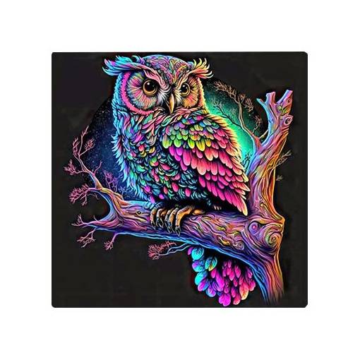 Foto - Diamantové maľovanie s okrúhlymi diamantmi - Sova, 40 x 40