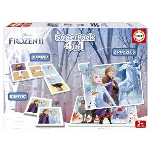 Foto - Educa Frozen 4v1 puzzle - Superpack, pexeso, domino, puzzle 25 dielikov