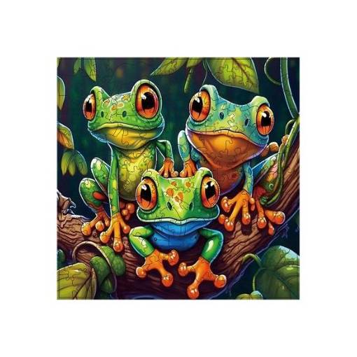 Foto - Klasické drevené puzzle - Žaby, A3