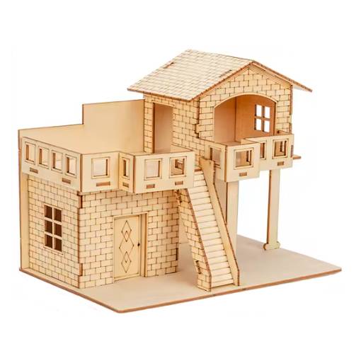 Foto - Drevené 3D puzzle so svetielkom - Dom, Type 11