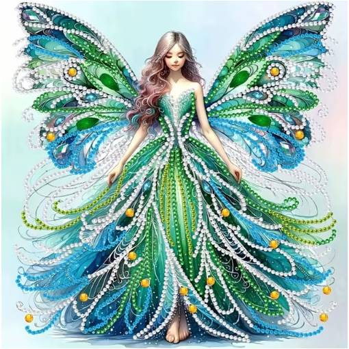 Foto - Diamantové maľovanie s variabilnými diamantmi - Fairy girl, 30 x 30