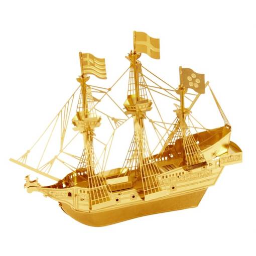 Foto - METAL EARTH 3D puzzle - Loď Golden Hind, zlatá
