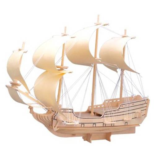 Foto - WOODEN TOY WCK 3D puzzle Vojnová loď - Plachetnica Orol 3D