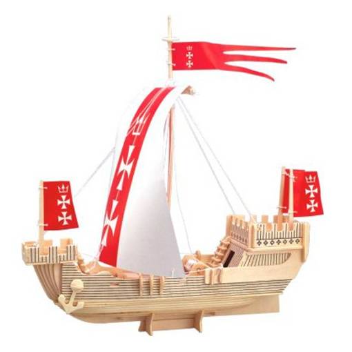 Foto - WOODEN TOY WCK 3D puzzle - Hanzová loď, koga