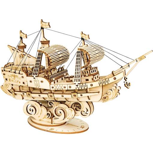Foto - ROBOTIME Rolife 3D drevené puzzle - Plachetnica, 118 dielikov