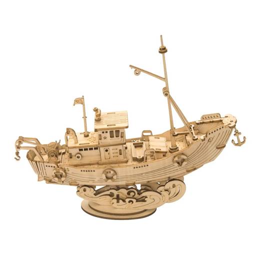 Foto - ROBOTIME Rolife 3D drevené puzzle - Rybárska loď, 104 dielikov