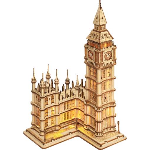 Foto - ROBOTIME Rolife Svietiace 3D drevené puzzle - Big Ben, 220 dielikov