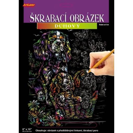 Foto - ARTLOVER Škrabací obrázok dúhový - Psíci, 20 x 25 cm
