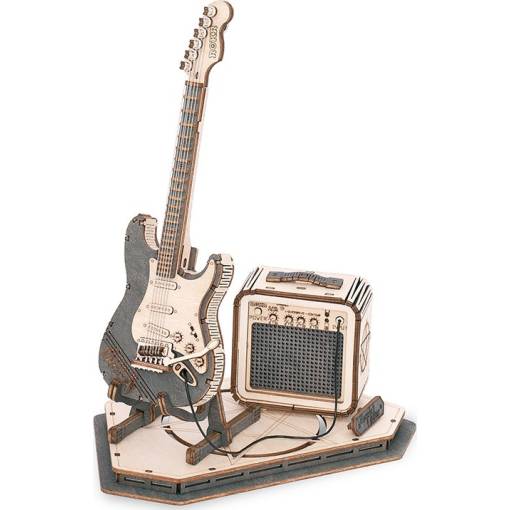 Foto - ROBOTIME Roker 3D drevené puzzle - Elektrická gitara, 140 dielikov
