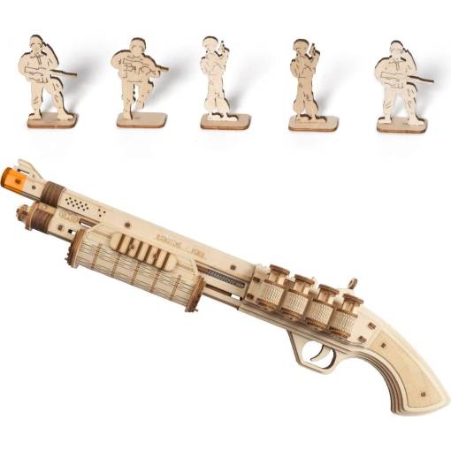 Foto - ROBOTIME Roker 3D drevené puzzle - Brokovnica Terminator M870, 172 dielikov