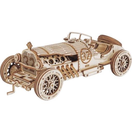 Foto - ROBOTIME Rokr 3D dřevěné puzzle - Vůz Grand Prix, 220 dílků Tento 3D dřevěný model vozu Grand Prix ROKR ve zmenšeném měřítku kopíruje průkopnický sportovní vůz z roku 1910, super cool a ikonický model auta, který lidé milují, patří do řady ROBOTIME ROKR 