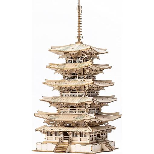 Foto - ROBOTIME Rolife 3D drevené puzzle - Päťposchodová pagoda, 275 dielikov