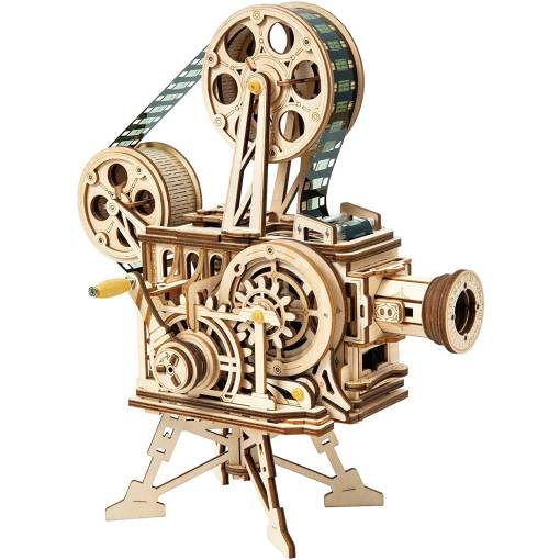 Foto - ROBOTIME Roker 3D drevené puzzle - Mechanický filmový projektor, 183 dielikov