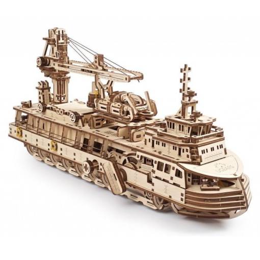 Foto - UGEARS 3D puzzle - Výskumný parník, 575 dielikov