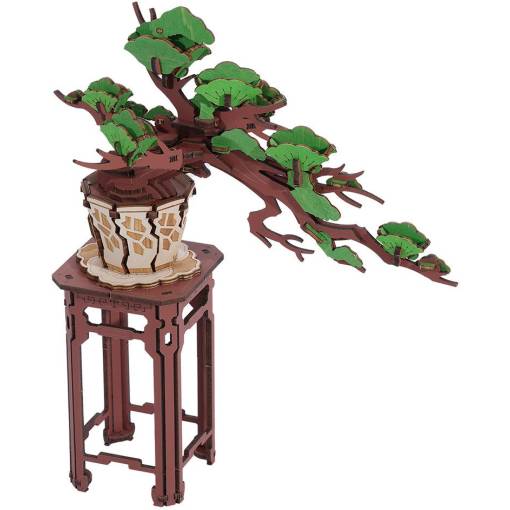 Foto - ROBOTIME Rolife DIY 3D drevené puzzle - Bonsai z ihličnanu borovice, 115 dielikov