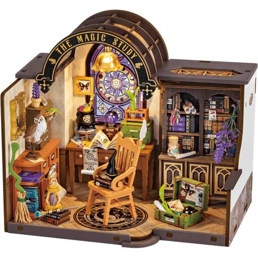 Foto - ROBOTIME Rolife 3D puzzle - DIY House Čarodejova študovňa s LED osvetlením
